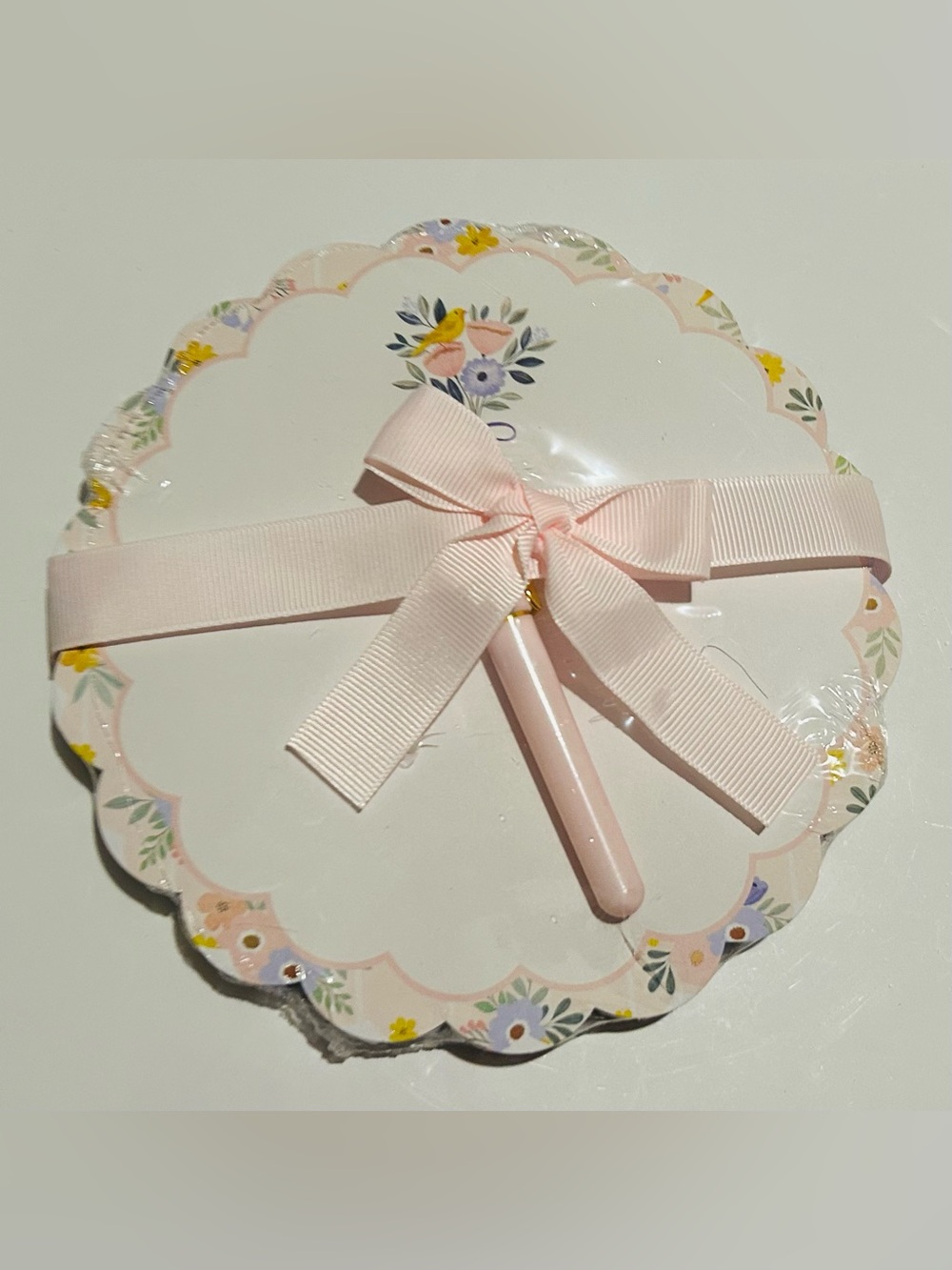 New OCS Designs Scalloped Notepad with Pink Ribbon 100 Sheets Pink Pen
